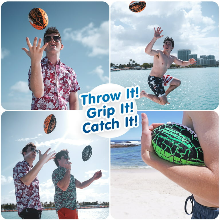 Wave Runner Grip It Waterproof Football- Size 9.25 In. with Sure-Grip  Technology, Let's Play Football in the Water! Deflated With Pump (Random  Color)