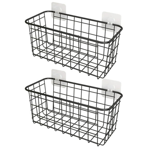 NUOLUX 1 Set Wall Storage Metal Hanging Basket Hanging Kitchen Basket