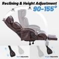 thumbnail image 3 of 800lbs Heavy Duty Reclining Massage Office Chair with Heat, Big and Tall Ergonomic Executive Recliner Chair with Footrest, Memory Foam, 90°–155° Adjustable Backrest, Quiet Wheels, 3 of 9