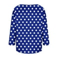 thumbnail image 6 of YUGYXL Womens Polk Dots T Shirts 3/4 Length Sleeve Crew Neck Tunic Tops Fall Clothes Winter Casual Loose Comfy Tops Blue S, 6 of 8