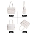 thumbnail image 3 of Gustave Large Tote Bag for Women Waterproof Oxford Multi Pocket Shoulder Handbag Travel Work Bags Casual Lightweight Top Handle Hobo Weekender Purse, White, 3 of 8