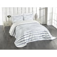 thumbnail image 3 of Ambesonne Harbour Stripe Quilted Bedspread Set 3 Pcs, Abstract Ocean, King Size, Pale Slate Blue White, 3 of 5