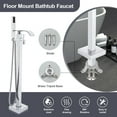 thumbnail image 3 of Chrome Floor Mounted Bathtub Faucet Free Standing Tub Filler W/Hand Sprayer, 3 of 20