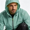 thumbnail image 4 of Wensltd Men Women Waterproof Rain Suit Set Hooded Jacket Elastic Waist Pants Outdoor Rainwear with Storage Bag, 4 of 9