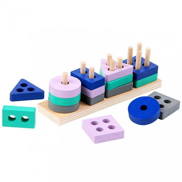 EQWLJWE Puzzle Toys Wooden Sorting & Stacking Toy Shape Sorter Toys For Toddlers Color Block Puzzles