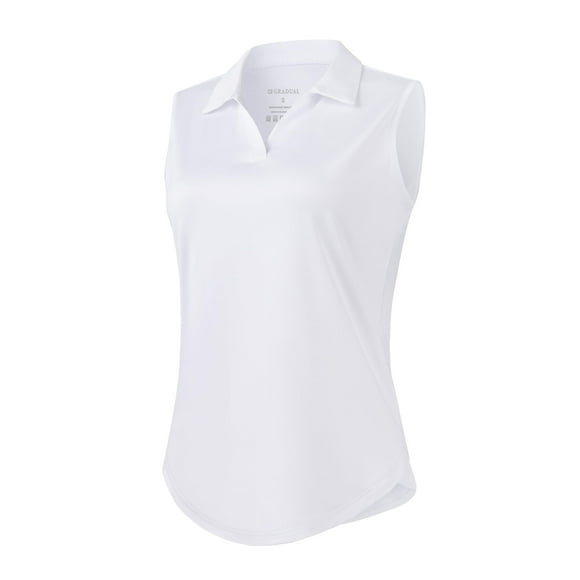 Camiseta de golf G Gradual sin mangas para mujer UPF 50+, color blanco jaspeado