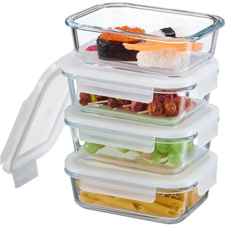 4 Pack Glass Meal Prep Containers Glass Food Storage Containers with Leak Proof Lids Airtight Glass Bento Boxes Deli Meat Containers 410ml Lunch Boxes for Home Kitchen Refrigerator White 4 Pack Glass Meal Prep Containers Glass Food Storage Containers with Leak Proof Lids Airtight Glass Bento Boxes Deli Meat Containers 410ml Lunch Boxes for Home Kitchen Refrigerator White
