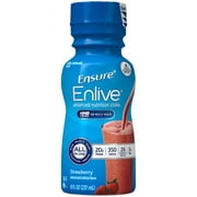 Ensure Enlive Advanced Nutrition Shake, Strawberry, 20g Protein, 8 Fl Oz, 24 Ct