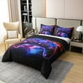 thumbnail image 3 of Gamepad 100% Natural Cotton Bedding Sets Queen Universe Glow Duvet Cover Game Consoles Gamer Space Geometric Bedroom Decor Gaming Galaxy Purple Shiny Comforter Cover（No Comforter）, 3 of 6