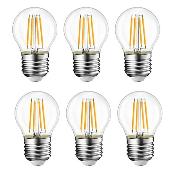 6PCS Retro Edison LED Globe Light Bulb G45, 4W Equal to 40 watts,110-130v, E26 Screw Base,Dimmable Led Filament Bulb