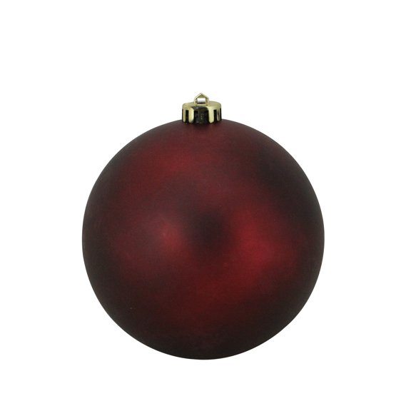 Matte Burgundy Red Shatterproof Christmas Ball Ornament 6" (150mm)
