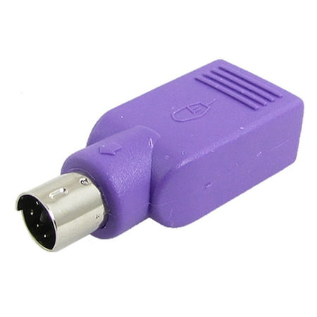 Keyboard USB to PS2 PS/2 Adapter Converter, Purple