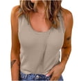 thumbnail image 3 of JDQJBZ Gilet Sans Manches pour Femmes Tricoté Couleur Unie Col Rond Haut Ajusté Sans Manches, 3 of 5
