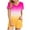 Hot Pink, variant on Summer Plus Size Two Piece Outfits for Women Fashion Gradient Casual Home Two-piece V-neck Top With Pocket Shorts Set