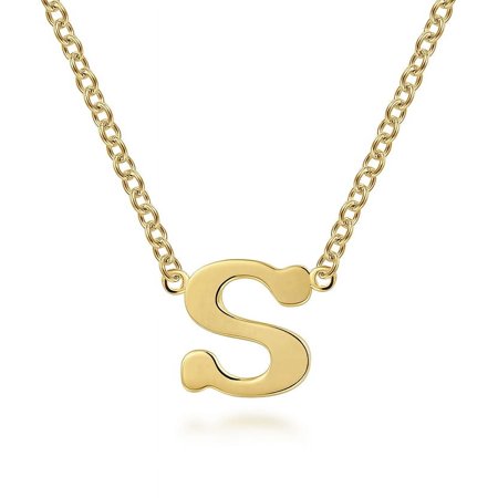 14K Yellow Gold S Initial Necklace