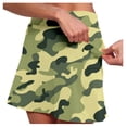 thumbnail image 2 of FASHOFT Tennis Skirt For Women Patterned Elastic Double Layer Skort With Pockets Soft For Daily Fitness Activities Womens Athletic Skirts Light Green, 2 of 6