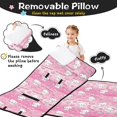 thumbnail image 3 of Kawaii Cat and Tea Pink Pattern Teens Toddler Nap Mat with Pillow, Sleeping Mat Bag for Preschool Daycare 59"x22", 3 of 6