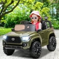thumbnail image 3 of iRerts 12V Ride On Cars with Remote Control, Toyota Tacoma Kids Electric Cars with USB AUX MP3 LED Headlight, Battery Powered Ride on Toys, Kids Electric Vehicles for Boys Girls 3-5 Ages Gifts, Green, 3 of 10