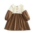 thumbnail image 6 of Atogsazn Children's Girls Midi Dress Kids Casual Button Long Sleeve A Lined Dresses Outfit Clothing 02-White 2-3 Years Fashion, 6 of 9