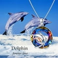 thumbnail image 2 of Dolphin Ocean Necklace,Animal Crystal Dolphin Pendant for Women, 2 of 6