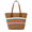 Camel, variant on Straw Woven Tote Bag for Women, Large Summer Beach Shoulder Purse with Rainbow Contrast Stitching, Lightweight Handmade Crochet Handbag for Daily Commute, Resort Travel, and Sun Vacation