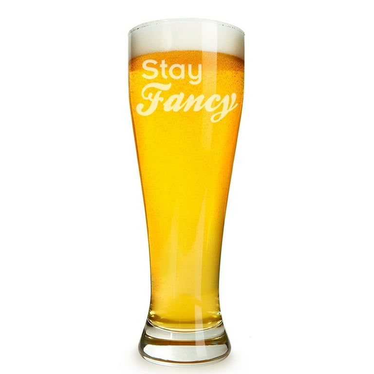 Stay Fancy Engraved 16 ounce Beer Glass Pilsner