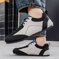 thumbnail image 3 of Men's Wide Toe Box Running Shoes Lace up Low Top Fashion Sneakers Retro Color Block Athletic Walking Shoes White Size 10, 3 of 8