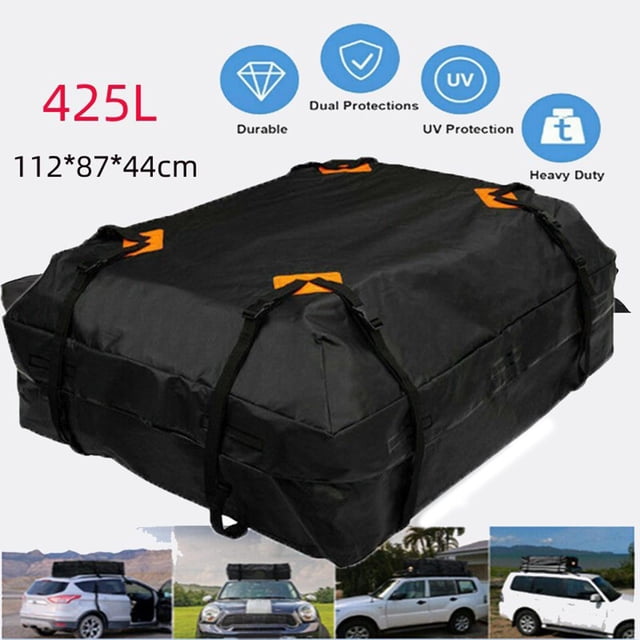 Impermeable, tela Oxford, bolsa de transporte para almacenamiento de equipaje de carga y alfombrilla para automóvil SUV suave plegable Bolsa de techo para coche Yotijar Almacenamiento de coches