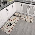 thumbnail image 2 of Paw Prints and Bones Kitchen Rugs Sets Of 2,Anti Fatigue Kitchen Mat Rugs Non Slip Washable,Decorative Kitchen Floor Mats for Kitchen,Sink,Laundry,17"x30"+17"x47", 2 of 7