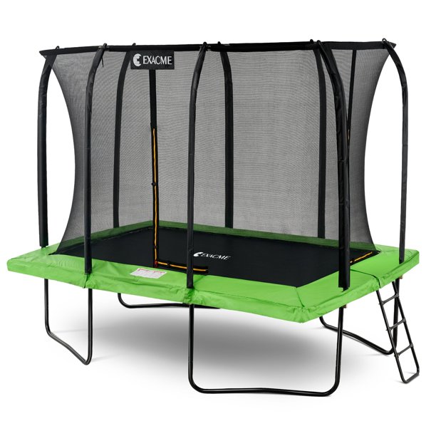 Exacme Double Zipper Entry Rectangle Trampoline for Kids, Outdoor Small Rectangular Trampoline