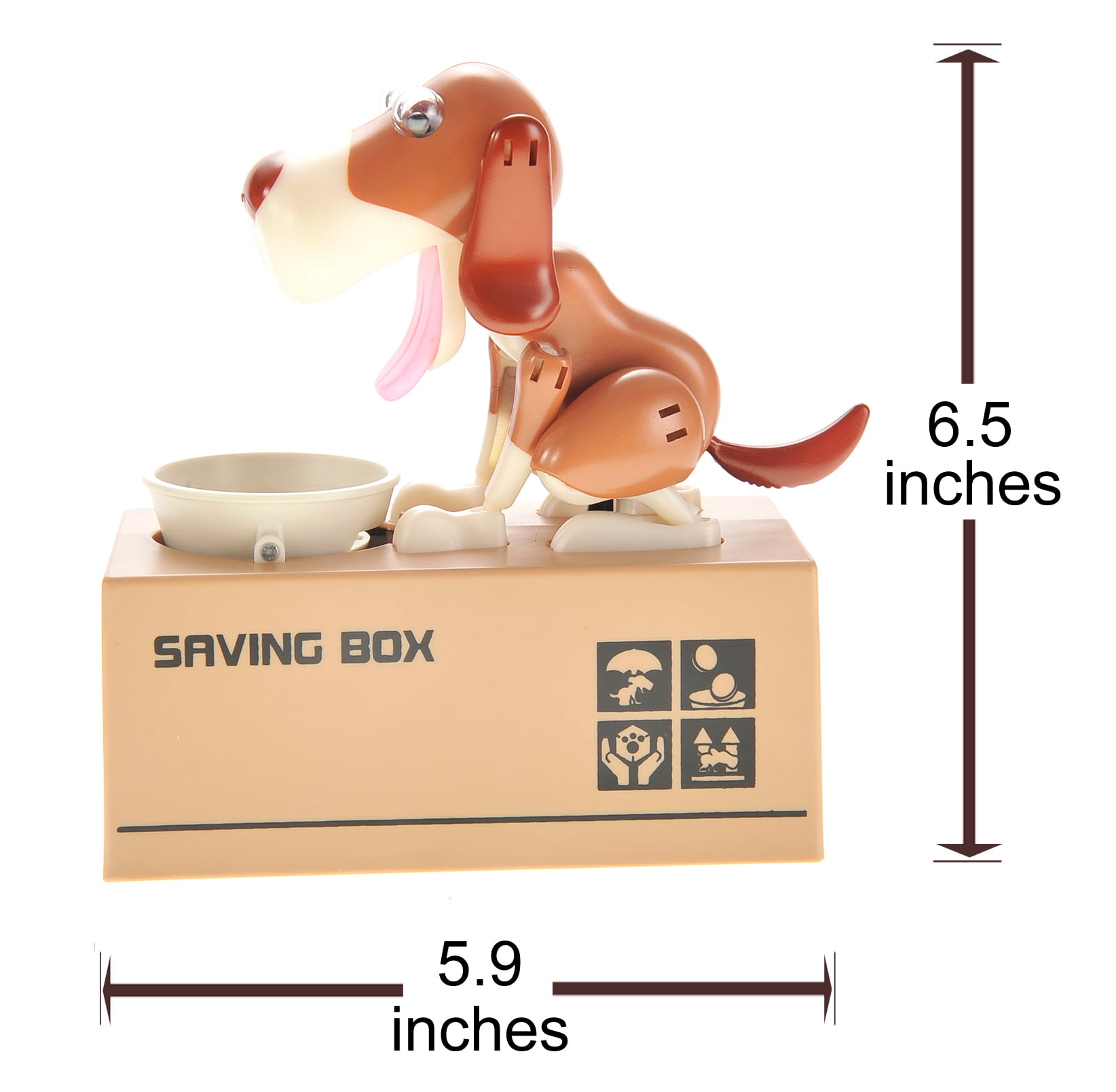 PennyPincher Dog Piggy Bank White Brown