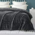 thumbnail image 5 of Exclusivo Mezcla Twin Size Flannel Fleece Blanket, 90"x66" Soft Jacquard Weave Leaves Pattern Velvet Plush Bed Blanket, Grey, 5 of 8