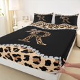 thumbnail image 3 of Castle Fairy Bowknot Letter Monogrammed R Twin Sheet Sets,Cheetah Print Bow Bedding, 3 of 7