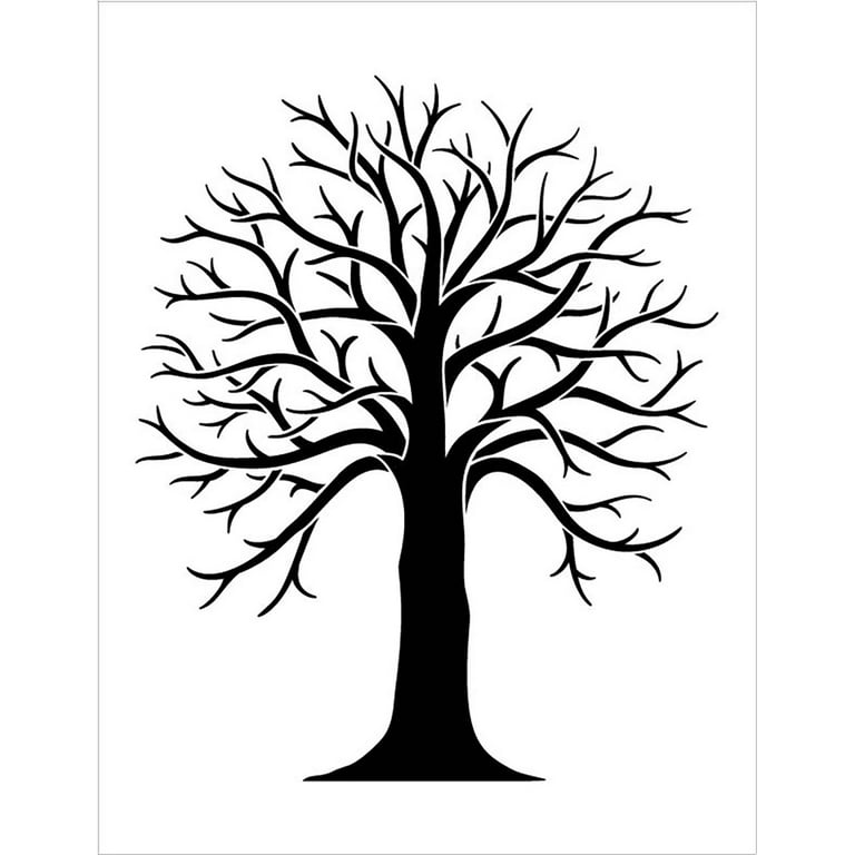 Large Beautiful Country Primitive Tree - Stencil
