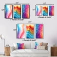 thumbnail image 4 of Designart "Retro Pastel Futuristic Abstract Waves III" Abstract Shapes Framed Wall Art Set Of 3 - Multicolor Transitional Frame Canvas Set For Living Room Decor, 4 of 6