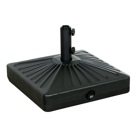 better homes & gardens 50lb square outdoor fillable wheeled umbrella base, black