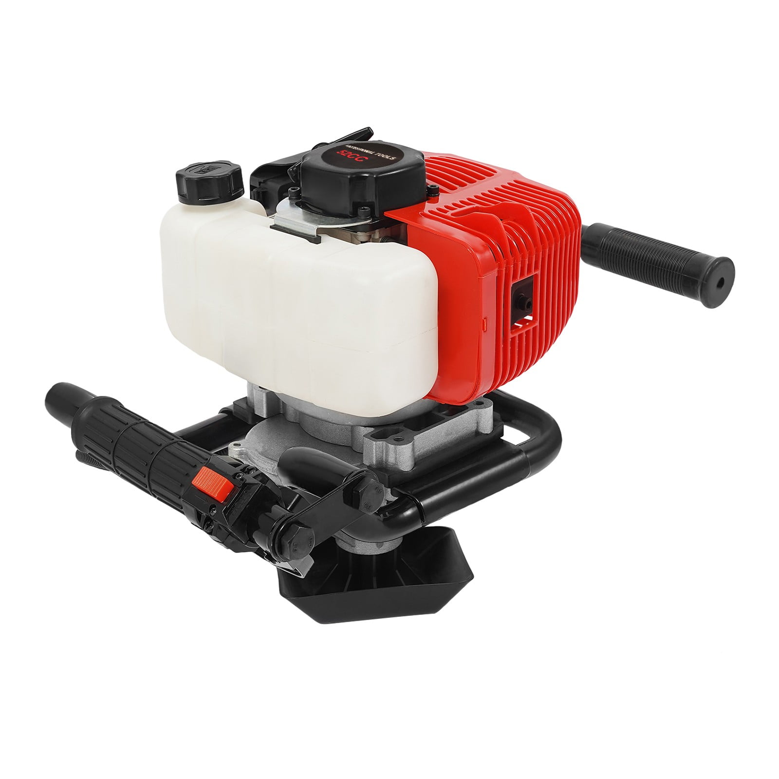 2-Stroke Gas-Powered 52CC Earth Auger Post Fence Hole Digger Powerhead, 2HP 6500RPM Petrol Drill Borer for Garden & Lawn, Digging, Suitable Drill Bit 3.94in/5.91in/7.87in/11.81in