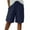 Navy, variant on cfhntfmh Bermuda Shorts for Women Drawstring High Waisted Casual Pleated Wide Leg Summer Beach Vacation Shorts with Pocket