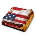 thumbnail image 3 of XMXY Fleece Throw Blanket for Couch, American Flag Flame Skull Lightweight Plush Fuzzy Cozy Soft Bed Blankets and Throws for Sofa, 50"x40" inches, 3 of 8