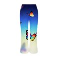 thumbnail image 5 of kaondbfi Women's Print Jeans Mid Waisted Wide Leg Baggy Flare Pants with Pockets Summer Jeans for Women, 5 of 9