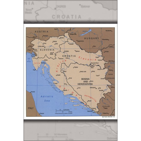 History Galore Slovenia Croatia Bosnia Herzegovina 24” x 36” Poster