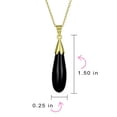 thumbnail image 3 of Bling Jewelry Womens Classic Semi-Precious Gemstone Teardrop Pendant Necklace 14K Gold Plated Silver, 3 of 5