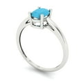 thumbnail image 2 of 1 ct Oval Cut Simulated Turquoise Solitaire 14K White Gold Womens Engagement Ring, 2 of 5