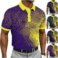 thumbnail image 2 of Yuanlook Men's Gradient Dot Block Collar Short Sleeve Collared Top, Quick Dry Athletic Shirt for Golf Field Training & Daily Casual Matching S-5XL, 2 of 5