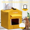 thumbnail image 3 of TURBRO Elevated Heated Cat House, Insulated, Weatherproof Shelter for Feral and Outdoor Cats, Self-Adhesive Door Flaps, Heating Pad Bed with 14.7ft Anti-Bite Cord, UL Test Passed, Yellow, 3 of 10