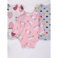 thumbnail image 5 of Bellafa 2-pack Long Sleeve Bodysuits One-piece 100% Organic Cotton for Infant Girls Floral Unicorn Onesies Baby Romper, 5 of 10