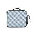 thumbnail image 3 of Blue and White Checkered Pattern Insulated Lunch Bag with Shoulder Strap and Bottle Holder,Bento School Lunch Bag Box,11x9.5x3.5 Inches, 3 of 5