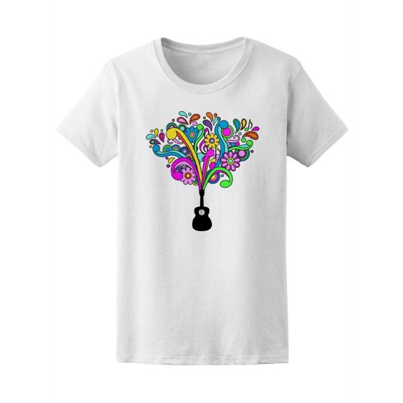 Retro Psychedelic Guitar Women T-Shirt - Image by Shutterstock, Female XX-Large