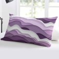 thumbnail image 5 of Purple Ombre Throw Pillow Covers, Modern Geometric Moire Abstract Art Soft Breathable Pillow Cases with Invisible Zipper for Sleeping, King Size Pillowcases for Couch Bed Sofa Chair 20x36 Inches, 5 of 6
