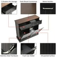 thumbnail image 4 of KIGOTY Dual Kitchen Trash Cabinet, Double Tilt Out Trash Can Cabinet with Countertop and Drawer, Free-Standing Pet Proof Recycling Cabinet Garbage Can Holder (Black), 4 of 8